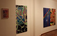 Die Welt als Cluster digitaler Farben und Formen - Fractalmalerei von Werner Marxx Bosch in der Bregenzer K12 Galerie