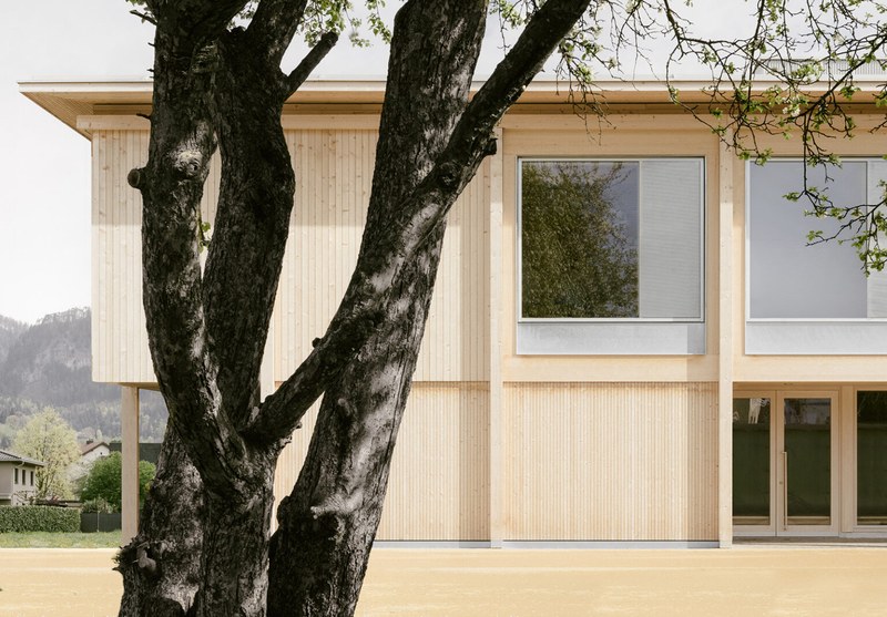 Das Kinderhaus Kreuzfeld in Altach erhielt den Holzbaupreis in der Kategorie „Öffentliche Bauten“ (Foto: Dominic Kummer)