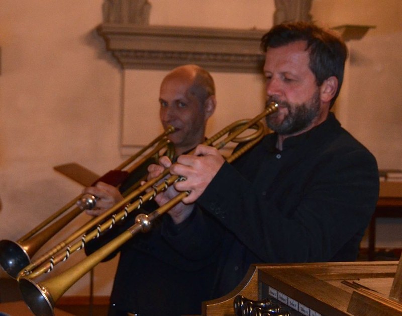 Herbert Walser-Breuß und Bernhard Lampert sind "Pioniere" im Spiel der Barocktrompete in Vorarlberg.