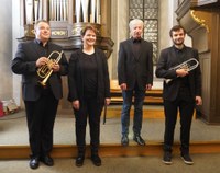 Zusammenspiel selbstbewusster Instrumente – Zwei Trompeter und die Orgel füllten den Kirchenraum bei den Rankweiler Basilikakonzerten auf imposante Weise