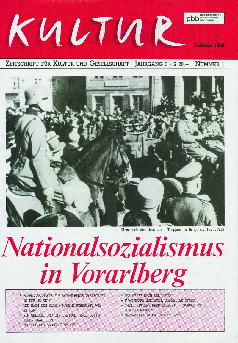Die KULTUR diente von Anfang an als Publikationsorgan zur Aufarbeitung des Nationalsozialismus ...