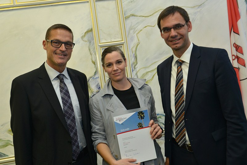 Maria Anwander nahm den mit 7.500 Euro dotierten Kunstpreis des Landes Vorarlberg entgegen (Foto: A. Serra)