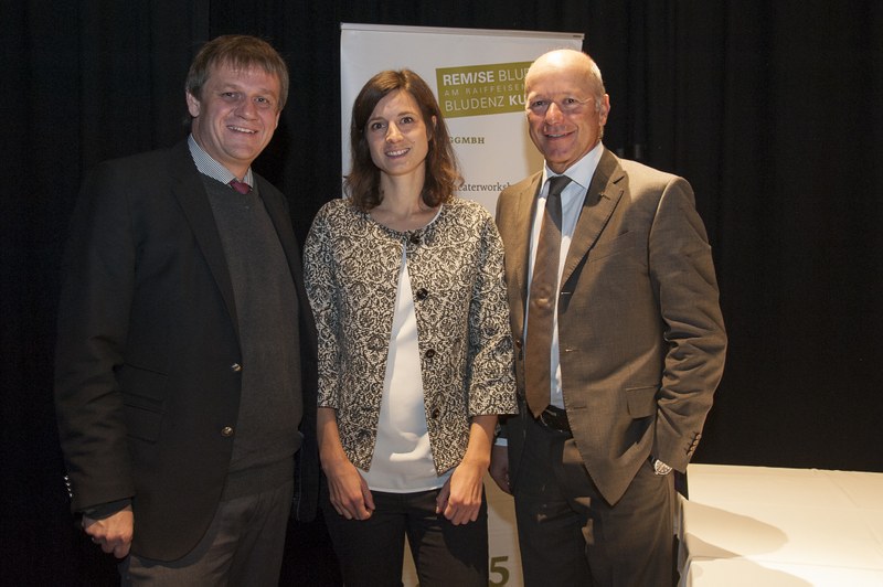Kulturstadtrat Christoph Thoma, Geschäftsführerin MMag. Ulrike Dirnbauer und Vorstandsdirektor der Sparkasse Bludenz Christian Ertl sprachen im Rahmen einer Pressekonferenz über das Kultur-Programm in Bludenz © Christa Dietrich