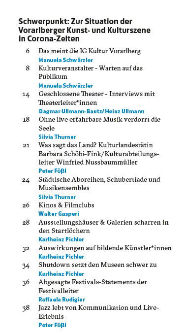 Unsere aktuelle, soeben erschienene Print-Ausgabe (Mai 2020) beinhaltet u. a. einen umfangreichen Schwerpunkt zur Corona-Krise