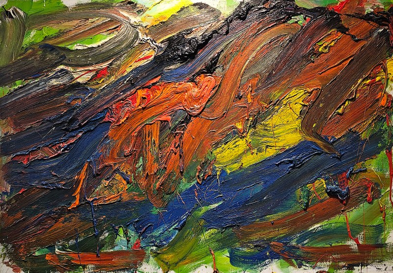 Arbeit von Otto Mühl am Stand der Galerie Sommer, Graz