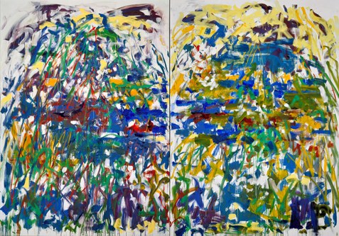 Joan Mitchell: Riviere, 1990, Diptychon, Öl auf Leinwand, (Mitchell Foundation)