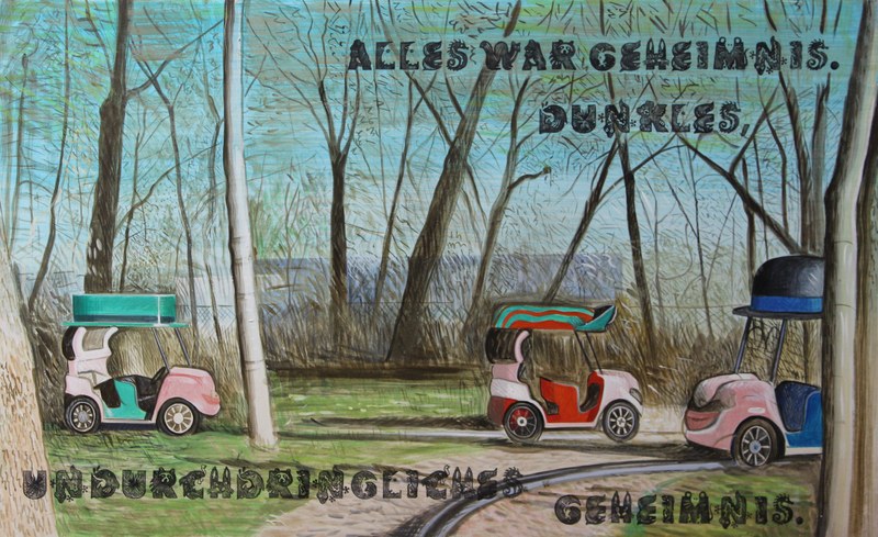 Am Stand der Galerie Lisi Hämmerle gesichtet: Johanna Kandls Arbeit "Alles war Geheimnis ... (2006, Tempera auf Holz)