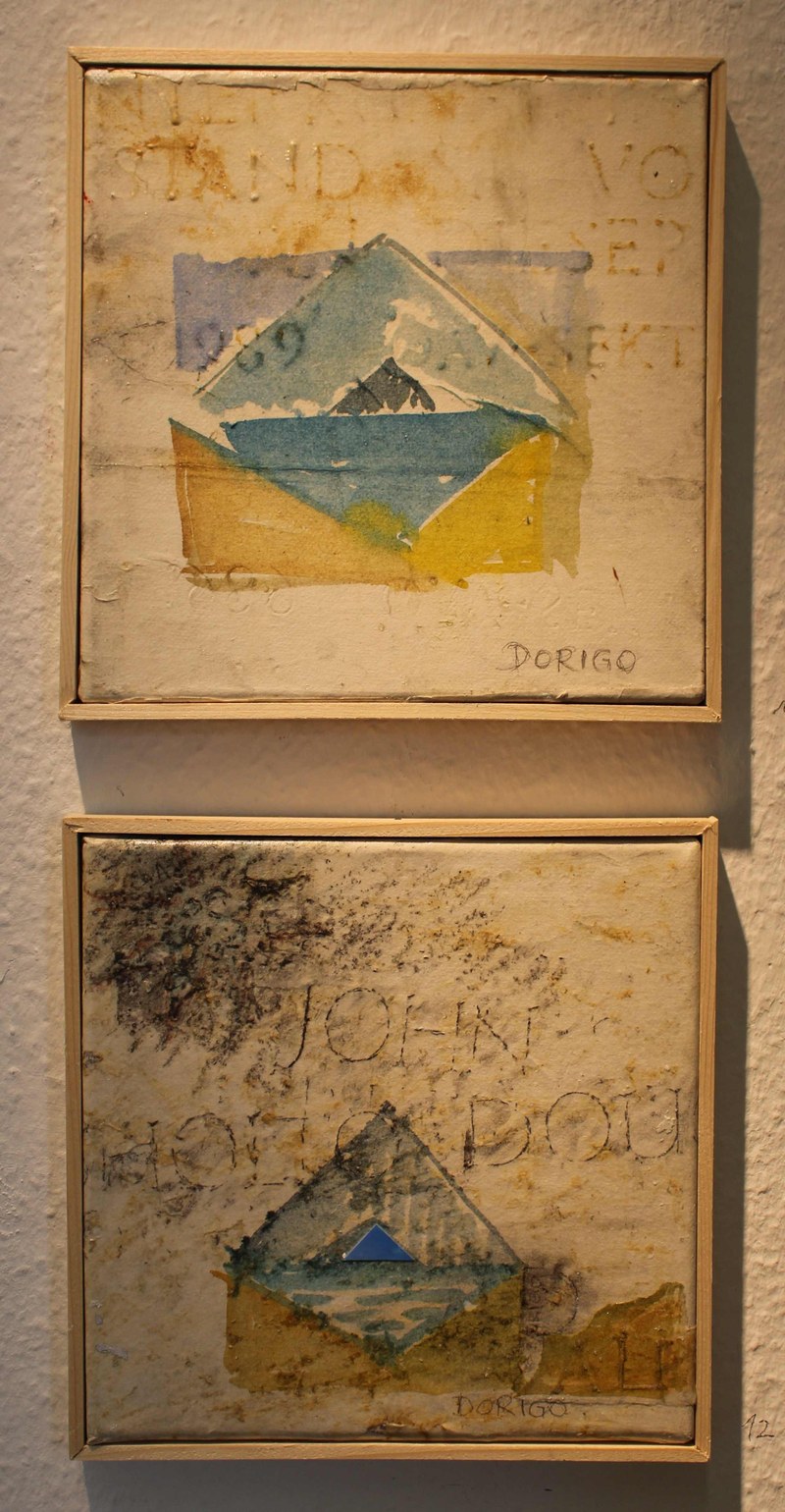 Ursula Dorigo: "Lünersee", Aquarell über Prägung, 2011
