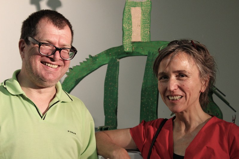 Künstler Uwe Filzmoser und ARTquer-Leiterin Erika Lutz