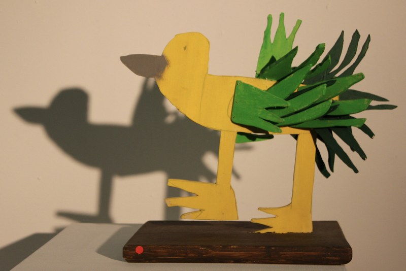 Reinhard Wieland, Vogel, Holz, bemalt, 2014