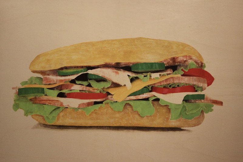 Katharina Hinterlechner: "Moga Moga", Ölpastell auf Sperrholzplatte, 2015