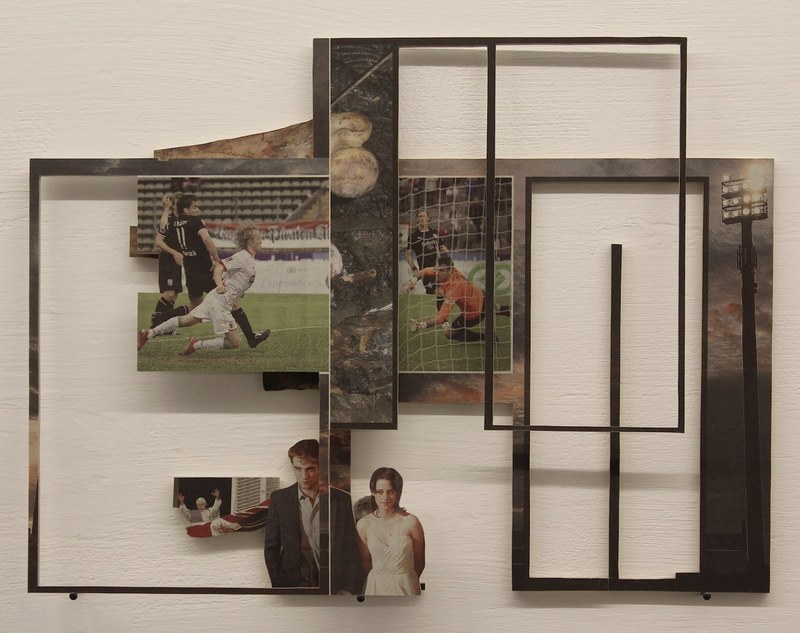 Rahel Bruns: "Half-Broadsheet II". Zeitung auf Hartfaserplatten, 2011