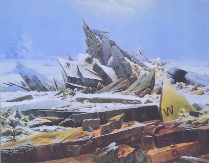 Alois Galehr: "Das Eismeer" (bearbeiteter Druck von Caspar David Friedrichs Gemälde "Das Eismeer")