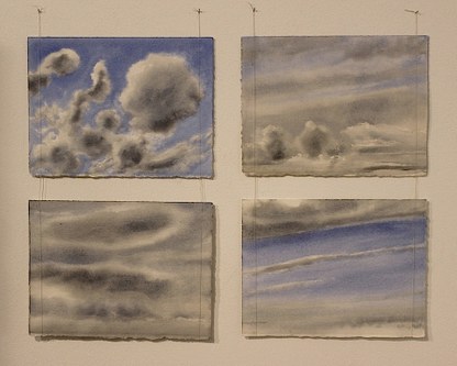 Geoffrey Hendricks: "Quadrant/ Grey Sky-Blue Sky), 1995, 4 Aquarelle auf Bütten