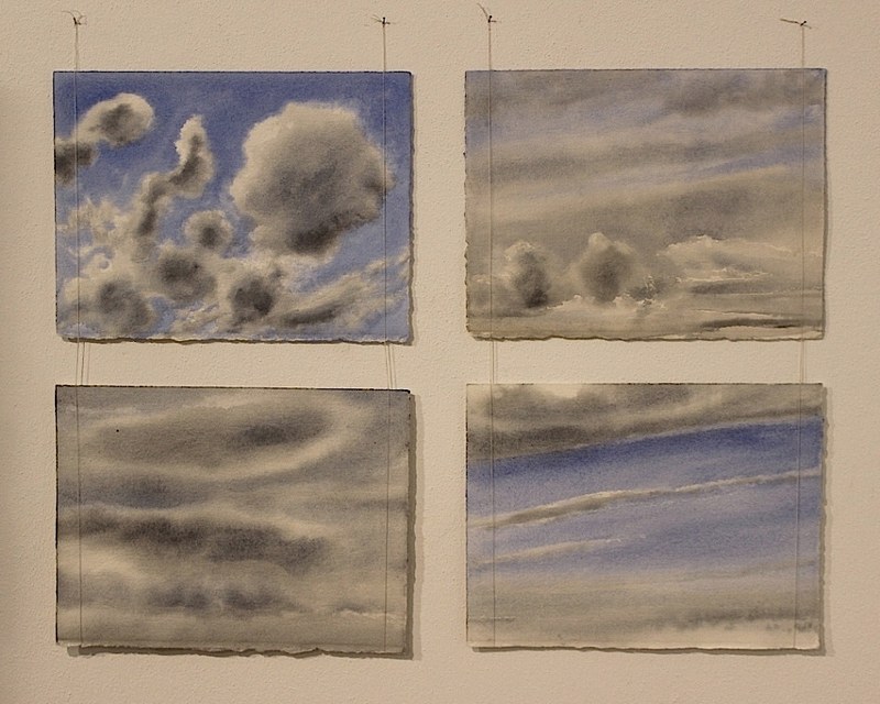 Geoffrey Hendricks: "Quadrant/ Grey Sky-Blue Sky), 1995, 4 Aquarelle auf Bütten