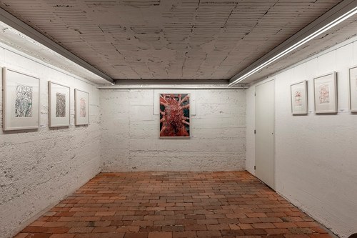 Hermann Nitsch: Blick in die Ausstellung (Foto: Manfred Schlatter)