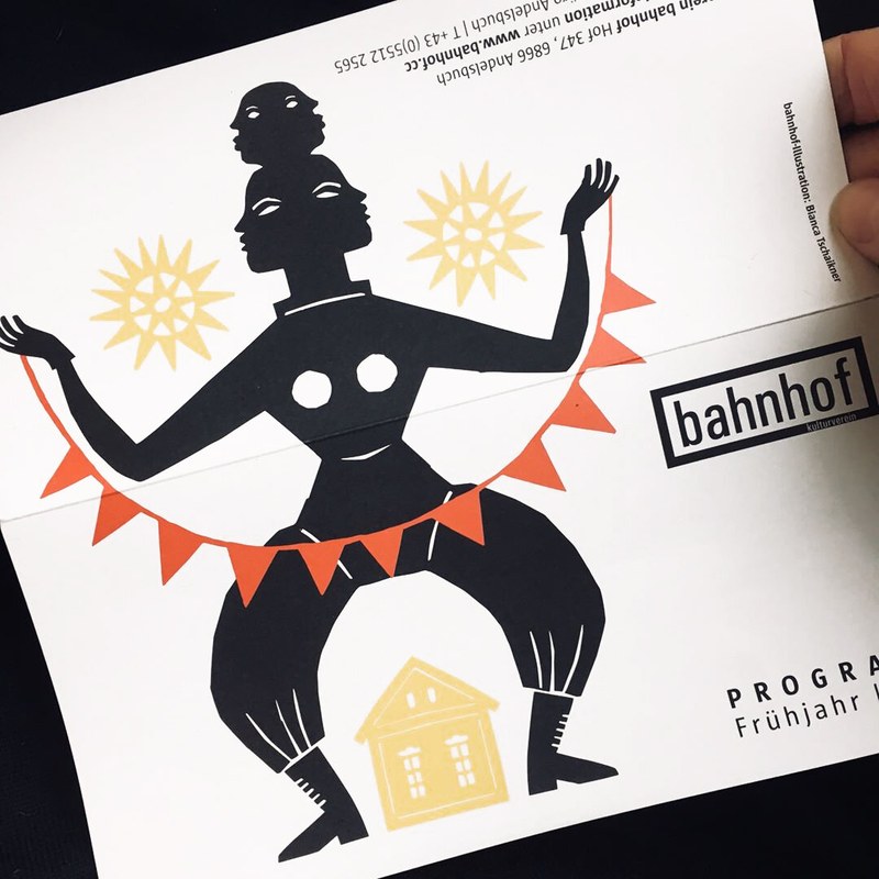 Illustration für den Kulturbahnhof Andelsbuch (alle Fotos © Bianca Tschaikner)