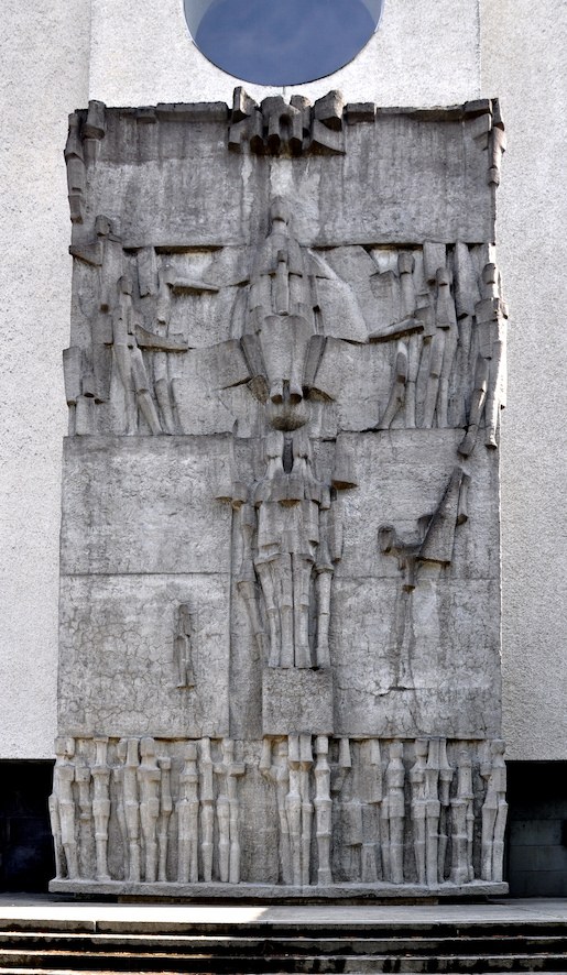 Herbert Albrecht: Portalplastik der Klosterkirche Mehrerau 1962, (© Andreas Praefcke/ CC BY-SA 3.0)