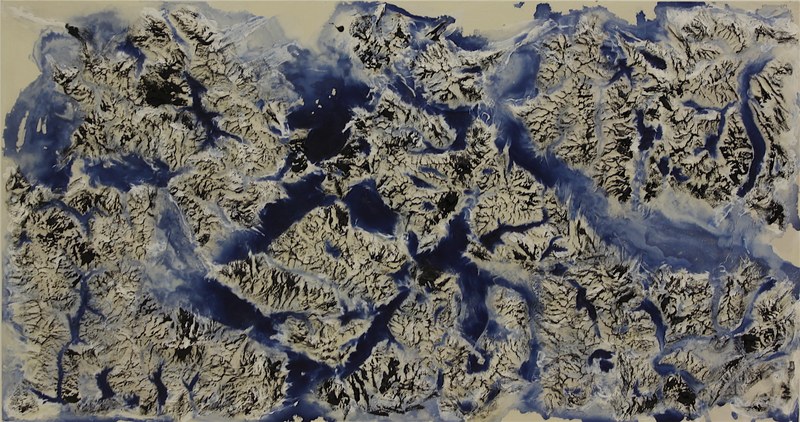 Thomas Feuerstein: ATLAS Nr. 1, 2013 (Blaualge, Acrylfarbe, Öl, Kunstharz auf Leinwand)