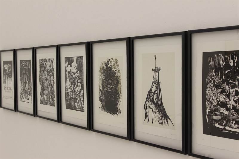 Thomas Feuerstein: PSIPSY. DAIMON CULT, 2014 (7 von insgesamt 28 Handlithografien auf Büttenpapier. Druckwerkstatt Kurt Raich, Telfs)
