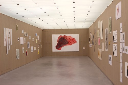 Christian Hörler: Zeichnungen und Arbeiten auf Papier 2010 - 2016 (Blick in den Ausstellungsraum)