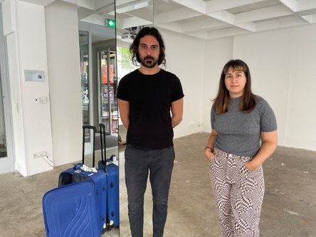 Die beiden Kunstschaffenden aus Barcelona Maria Alcaide und Ely Daou haben eine zweimonatige Art-Residence in Bregenz verbracht. © Kirsten Helfrich