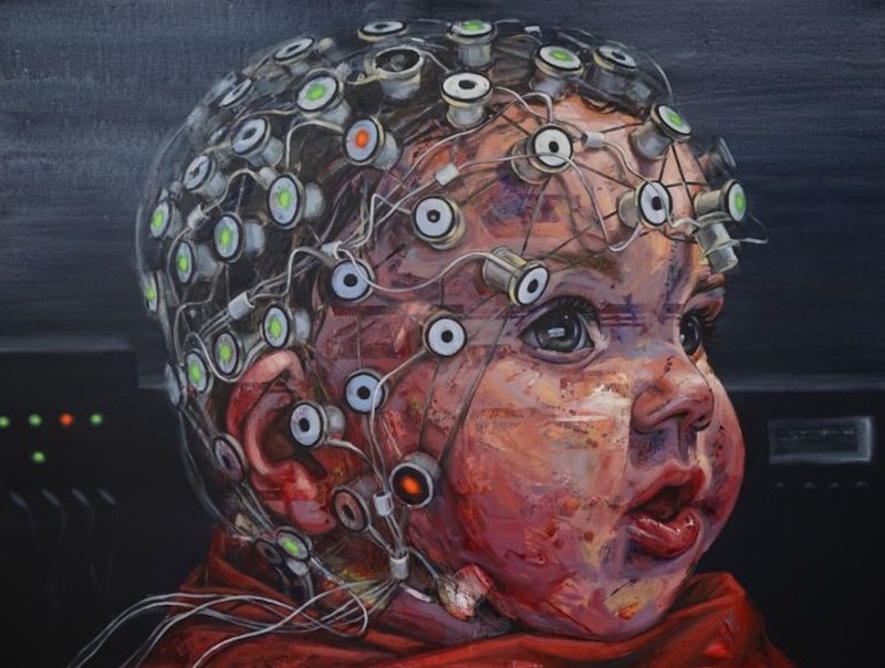 Susanne Kircher-Liner: "Dolly", 2015, Öl/Acryl fluoriszierend auf Leinen
