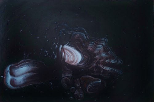 Susanne Kircher-Liner: "Gully". 2017, 120 x 180 cm, Öl Acryl auf Leinwand
