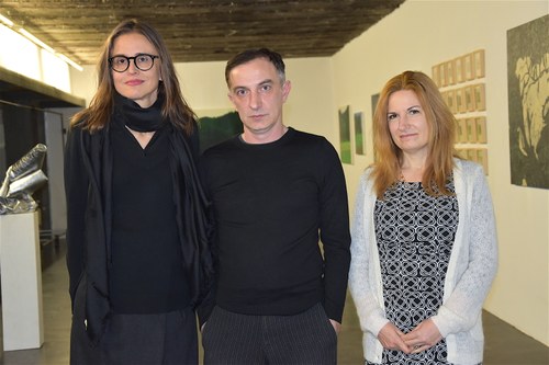 Deobra Hirsch, Devis Venturelli und Valentina D'Amaro bei der Vernissage am 15. März (Fotos: Karlheinz Pichler)