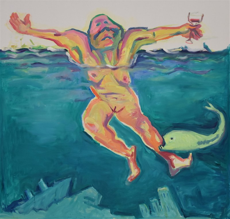 Maria Lassnig: Die Lebensqualität, 2001, Öl auf Leinwand (Fotos: Karlheinz Pichler)