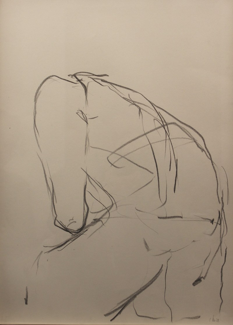 Christian Ruschitzka: Aus der Serie "Die Jäterin" (Bleistift auf Papier)