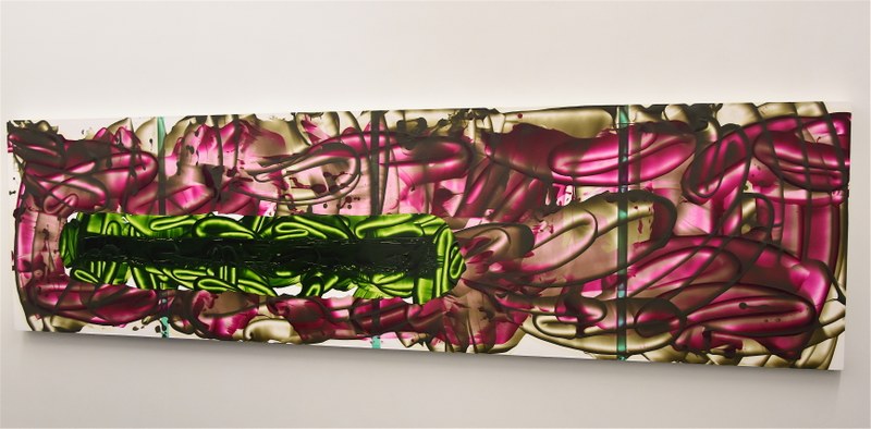 David Reed: Nr. 701, 2017-2018, Öl, Alkyd und Acryl auf Polyester