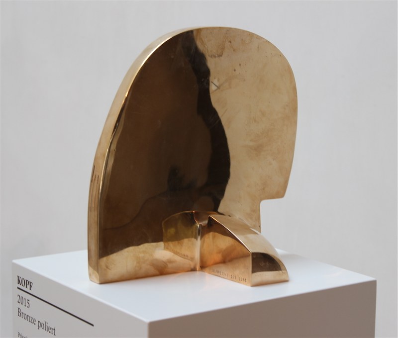 Herbert Albrecht: Kopf, 2015, Bronze poliert