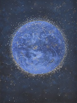 Christine S. Prantauer: Blauer Planet 3, Debris Space, Digitalmontage, 140 x 185, 2019