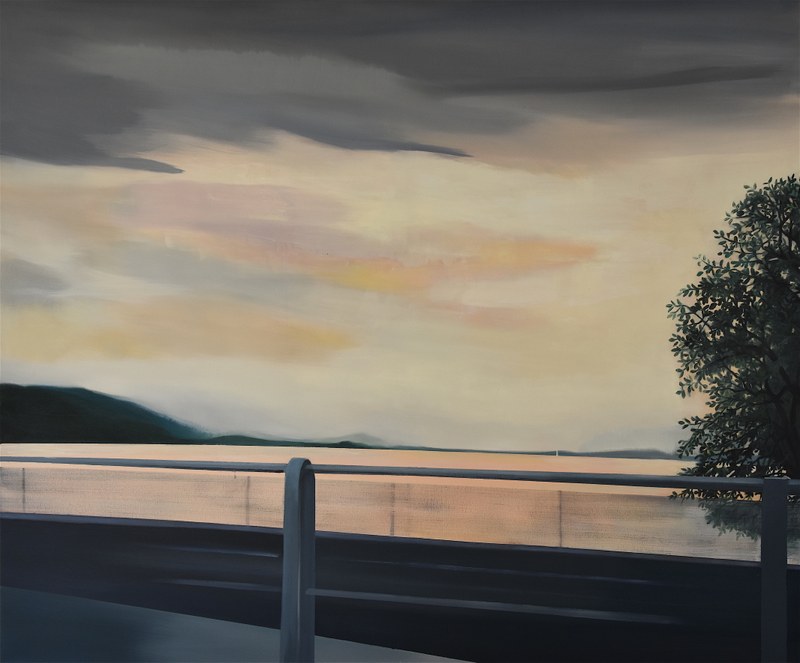Alexandra Wacker: Landschaft, 2018, Öl auf Leinwand