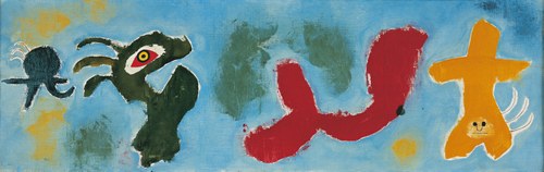 Joan Miró: Femmes et oiseaux, 1945, Öl und Lackfarbe auf Leinwand (Sammlung Würth. Copyright Successio Miro/ ProLitteris Zürich)