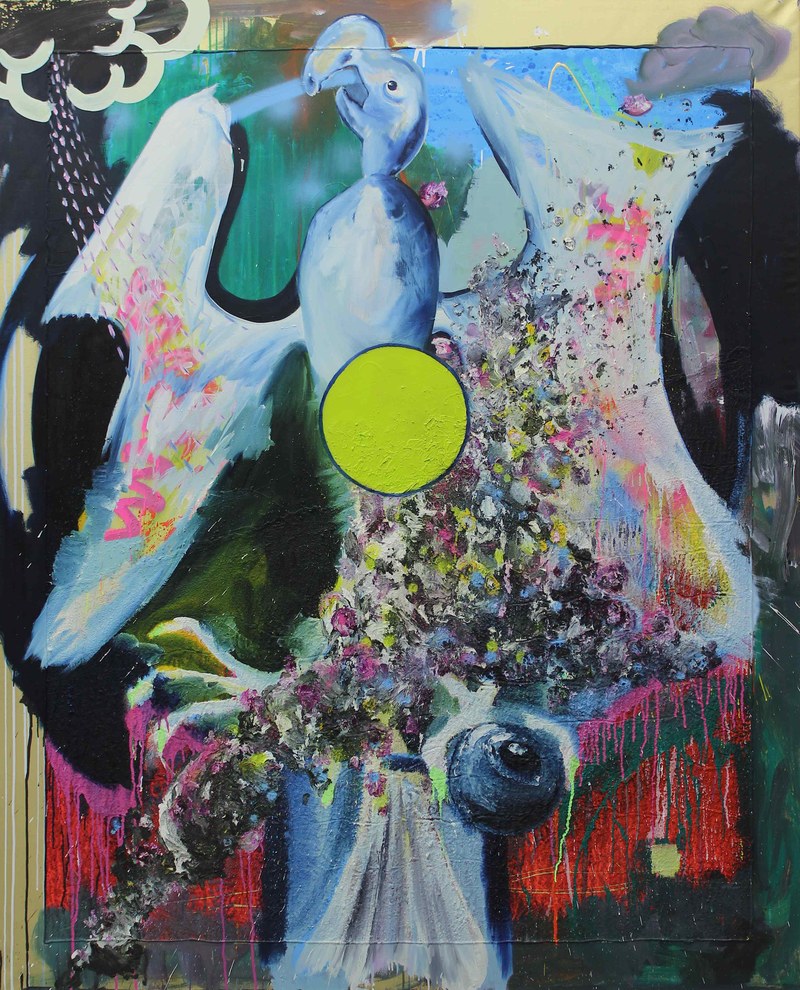Bildstein/Glatz: Ohne Titel. Öl, Acryl, Mischtechnik auf Leinwand, 2013 (Foto: Karlheinz Pichler)