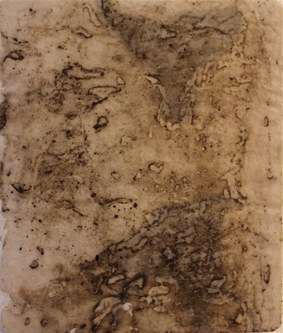 Alfred Graf: "Sitter". Sediment, Wachs auf Baumwolle, 2016