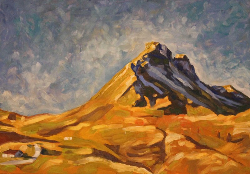Martin Dietrich: Damülser Mittagsspitze, Öl auf Leinwand