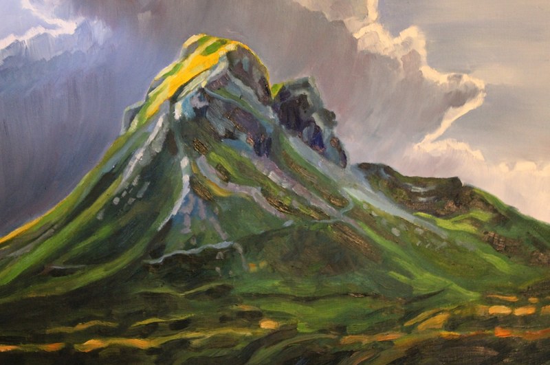 Martin Dietrich: Damülser Mittagsspitze, Öl auf Leinwand