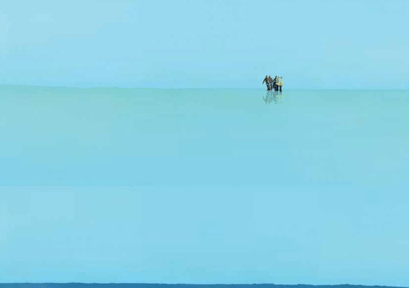 Georg Gaigl: Detail aus "Metamorph-Diary 28.2.20.", 2020, Decalcage auf Holzfaserplatte (© C.Art)