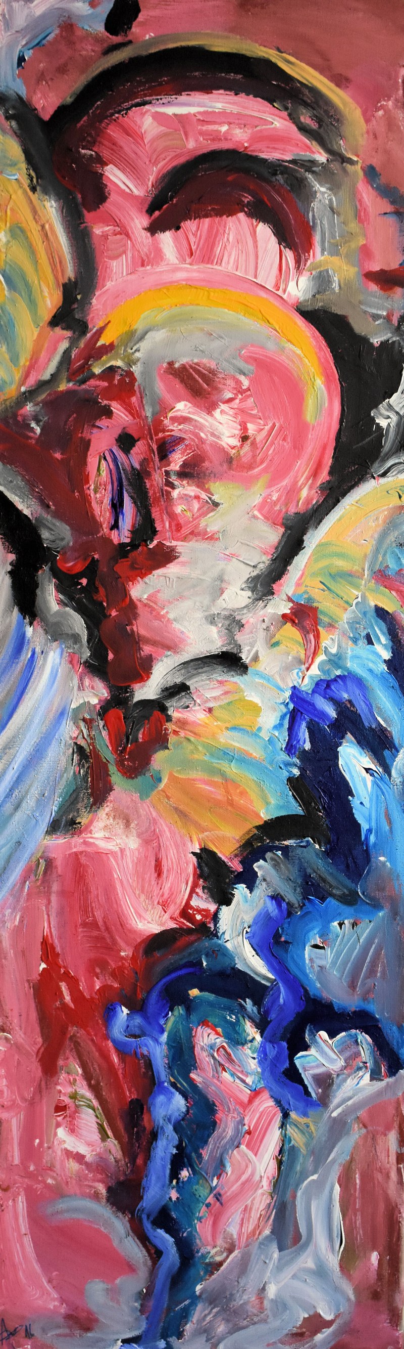Michael Siegel: "Goldgelb". 2016, Mischtechnikg auf Leinwand, 50 x 160