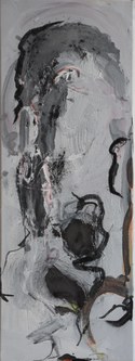 Michael Siegel: "Nebel". Mischtechnik auf Leinwand, 30 x 80cm