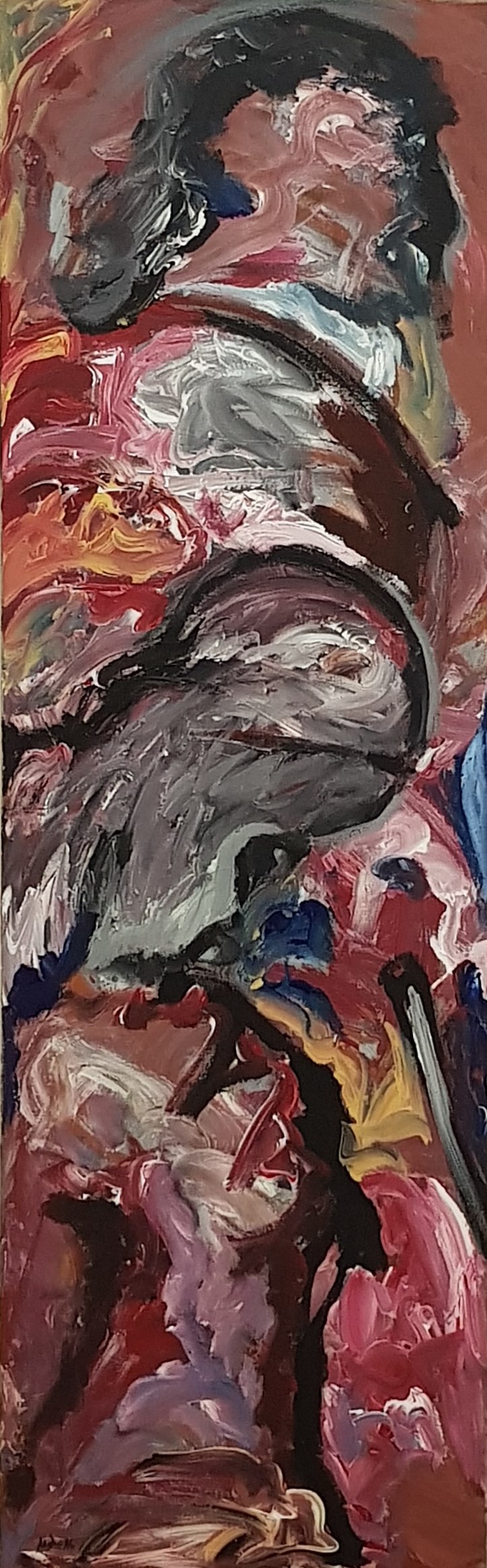 Michael Siegel: "Lux". Mischtechnik auf Leinwand. 50 x 160 cm