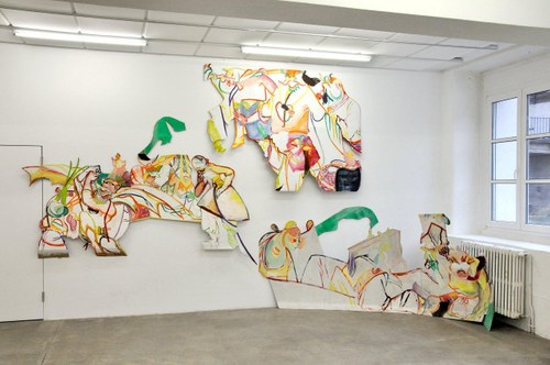 Gerlind Zeilner: "Wukong", 2011, Installation mit ausgeschnittenen Malereien auf Karton
