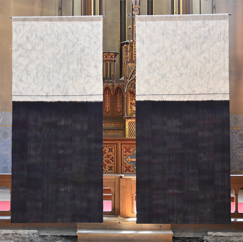 Jun Tomita: Silk Tapestry, Kasuri No. 229-1 u. 229-2, 2018