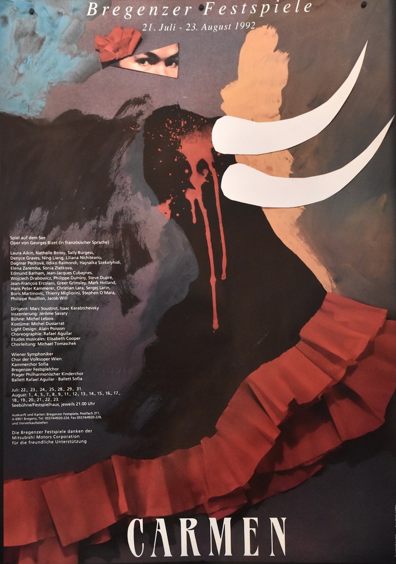 Reinhold Luger: Plakat zur Oper Carmen, Bregenzer Festspiele, 1992