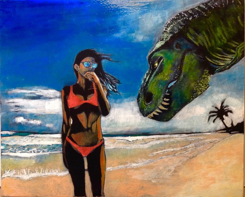 Amrei Wittwer: "wher do u com frm", 2014, Öl auf Hol