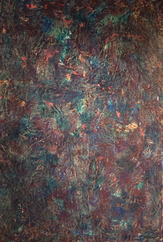 Herbert Meusburger: "Ohne Titel". Acryl und Gips auf OSB-Platte