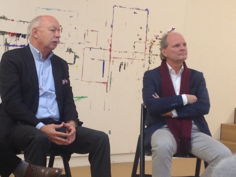 Michael Hilti und Uwe Wieczorek an der Medienorientierung über die neue Ausstellung